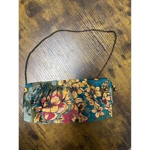 Santi Floral Beaded Evening Bag - Hand-Embroidered Silk Clutch - Wedding -Formal